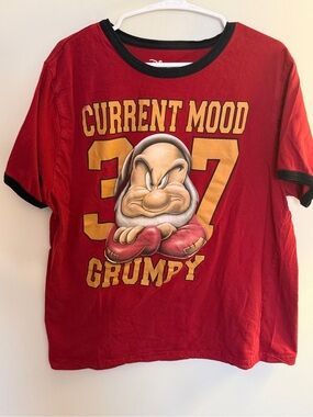 Disney Vintage Jerry Leigh Graphic T-Shirt Current Mood Grumpy Crew Men’s Sx XL